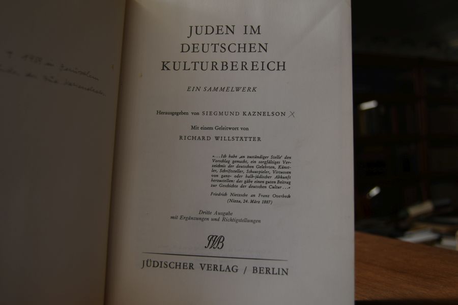 Juden im deutschen Kulturbereich. Ein Sammelwerk.