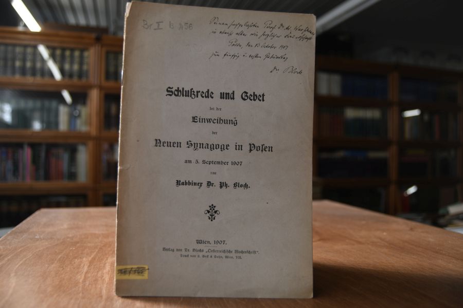 Schlußrede und Gebet bei der Einweihung der Neuen Synagoge in Posen am 5. September 1907.