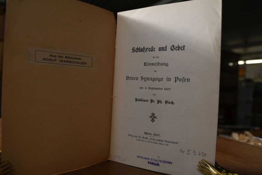 Schlußrede und Gebet bei der Einweihung der Neuen Synagoge in Posen am 5. September 1907.