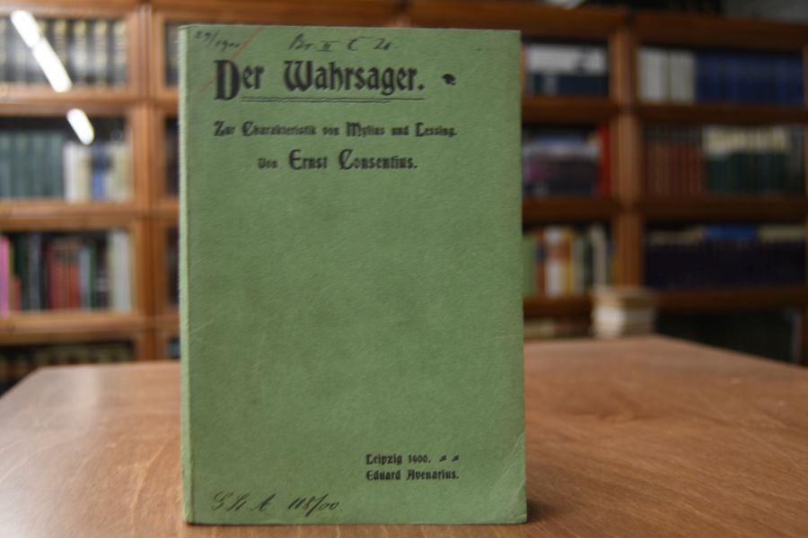 Der Wahrsager. Zur Charakteristik von Mylius und Lessing.
