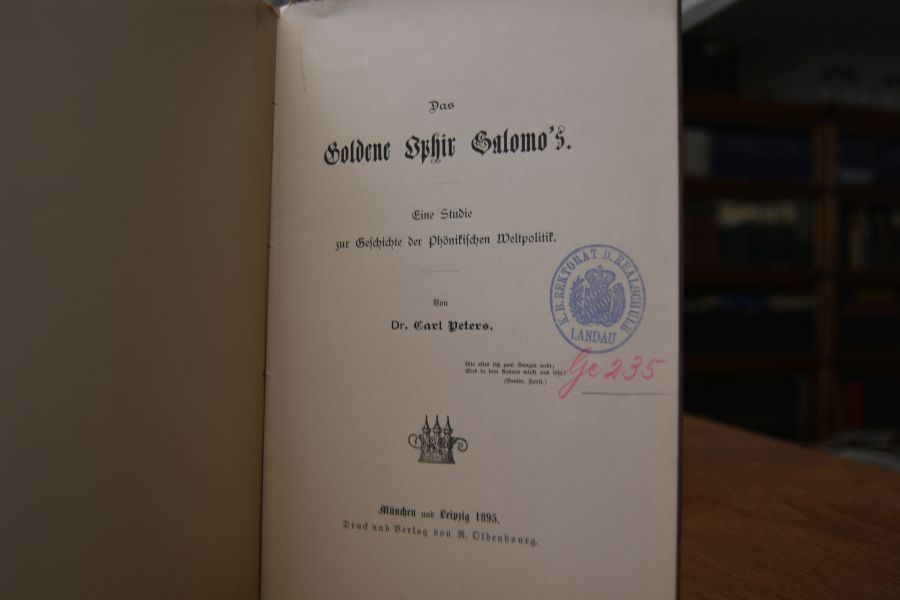 Das Goldene Ophir Salomo`s. Eine Studie zur Geschichte der Phönikischen Weltpolitik.