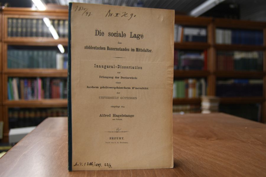 Die sociale Lage des süddeutschen Bauernstandes im Mittelalter.