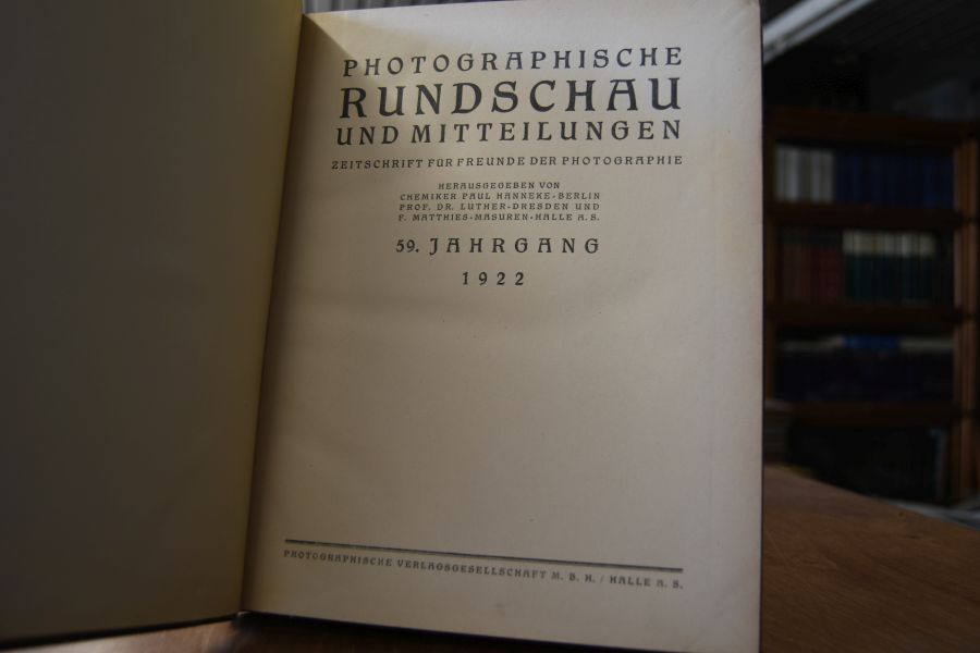 Photographische Rundschau und Mitteilungen. Zeitschrift für Freunde der Photographie. 59. Jahrgang 1922.
