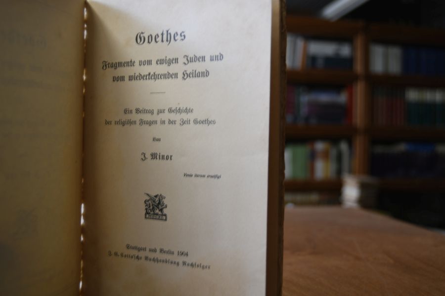 Goethes Fragmente vom ewigen Juden und vom wiederkehrenden Heiland. Ein Beitrag zur Geschichte der religiösen Fragen in der Zeit Goethes.