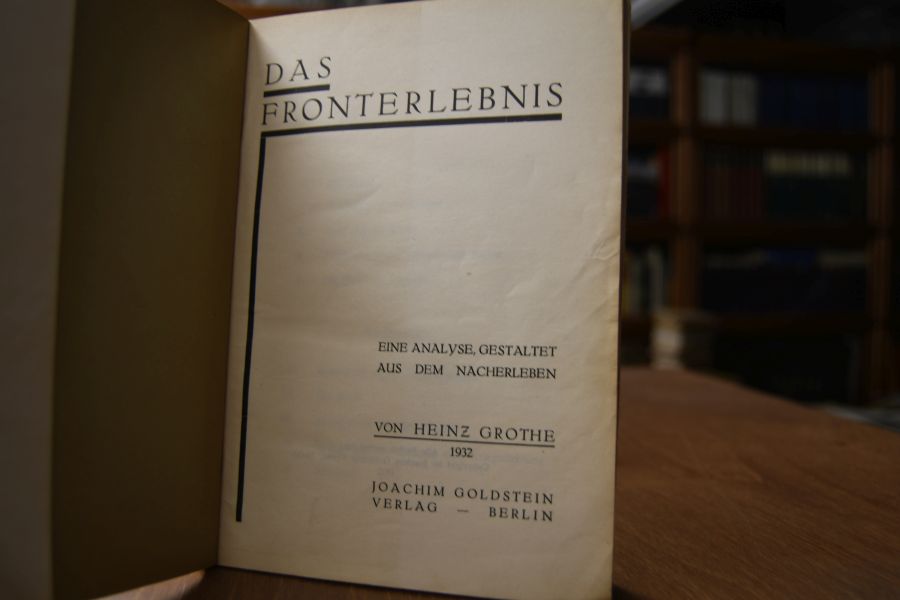 Das Fronterlebnis. Eine Analyse gestaltet aus dem Nacherleben.