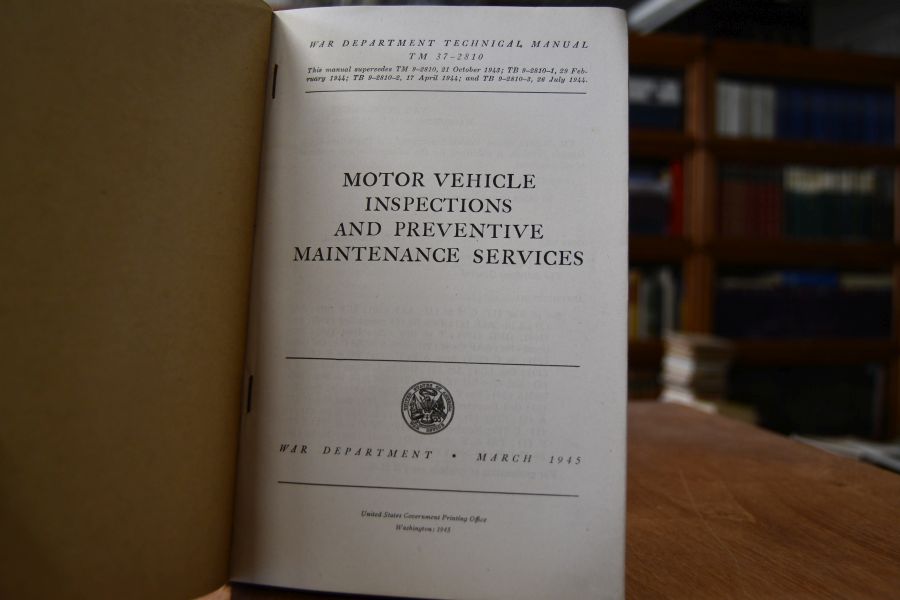 Motor vehicle inspections and preventive maintenance services. TM 37-2810.