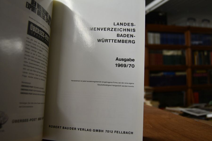 Landesfirmenverzeichnis Baden-Württemberg. Ausgabe 1969/70.