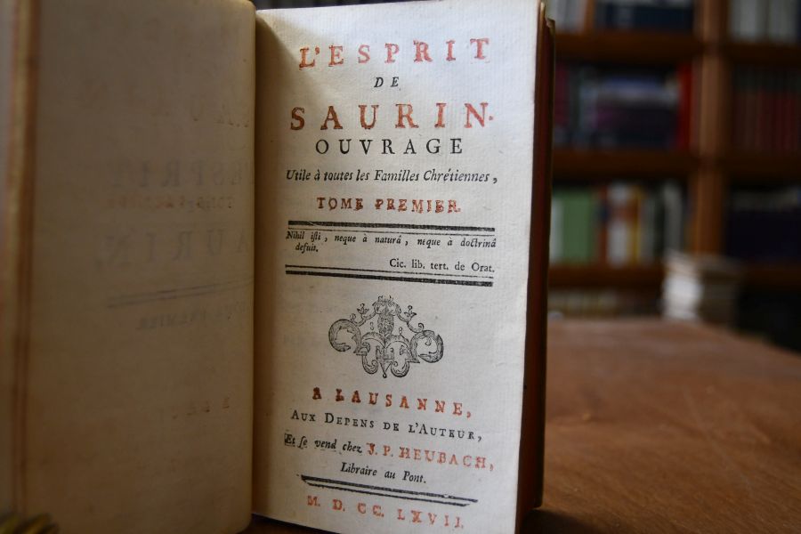 L`esprit de Saurin. Ouvrage. Utile a toutes les Familles Chretiennes. Tome 1+2 in einem Band (komplett)