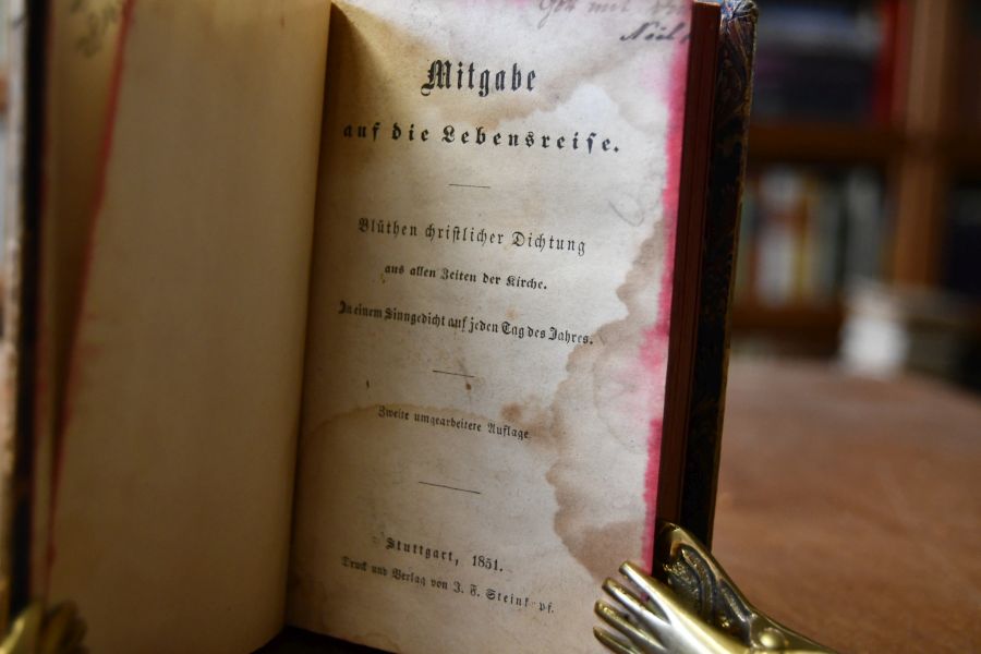 Mitgabe auf die Lebensreise. Blüthen christlicher Dichtung aus allen Zeiten der Kirche. In einem Sinngedicht auf jeden Tag des Jahres.