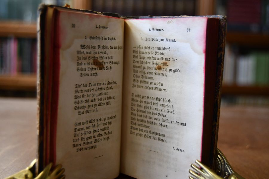 Mitgabe auf die Lebensreise. Blüthen christlicher Dichtung aus allen Zeiten der Kirche. In einem Sinngedicht auf jeden Tag des Jahres.