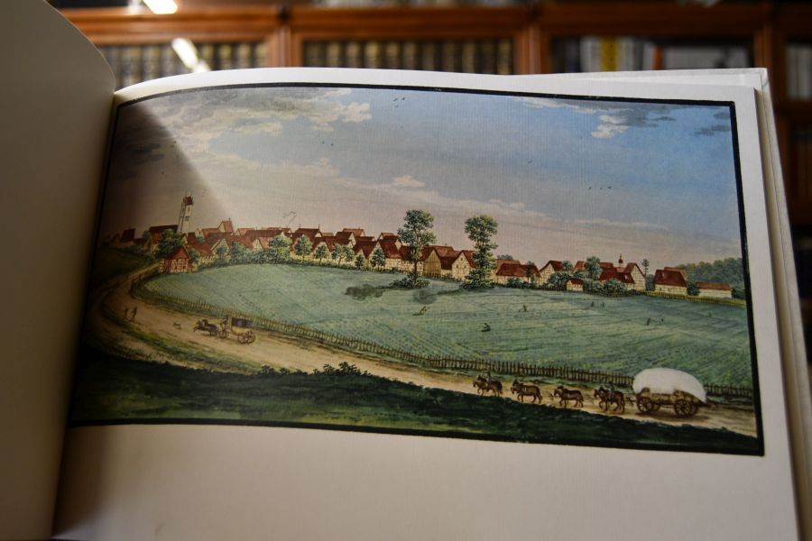 Prospecte aller Ortschaften der Gefürsteten, von Thurn und Taxischen Grafschaft Friedberg Scheer, nach der Natur gezeichnet, und seiner Hochfürstlichen Durchlaucht, dem Gnädigsten Erbprinzen Carl Alexander des Hl-Röm. Reichsfürsten von Thurn und Taxis unterthänigst gewiedmet, von Georg Raifel.