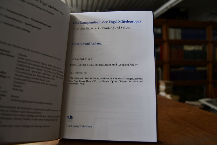 Das Kompendium der Vögel Mitteleuropas. Alles über Biologie, Gefährdung und Schutz.Bd. 3 (von 3) apart. Literatur und Anhang