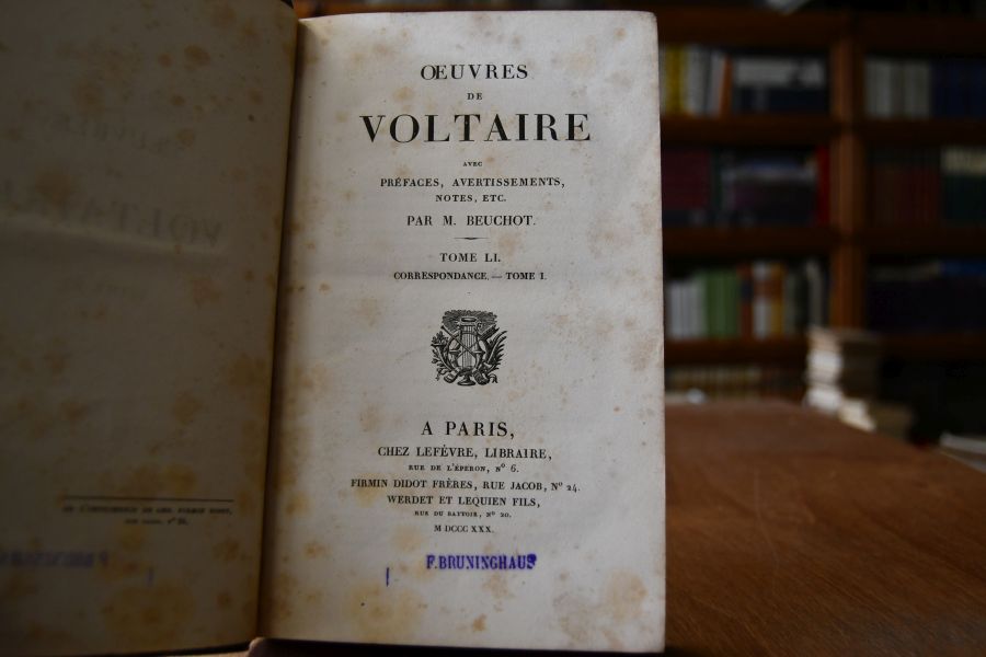 Oeuvres de Voltaire Tome LVI, Correspondance Tome I, (apart).