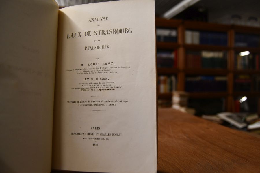 Analyse des eaux de Strasbourg et de Phalsbourg.