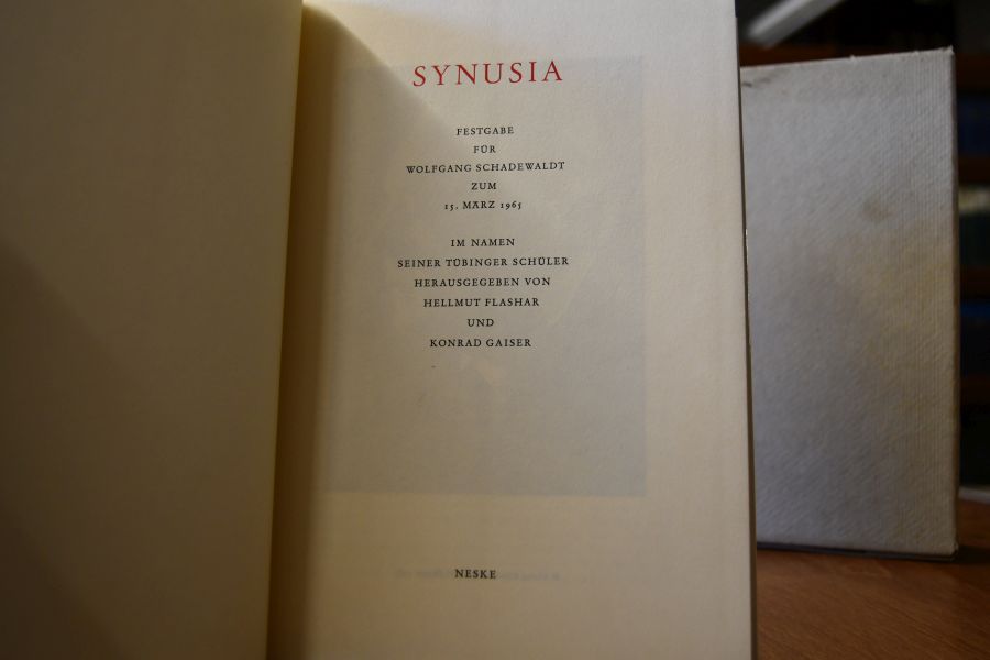 Synusia. Festgabe für Wolfgang Schadewaldt zum 15. März 1965.