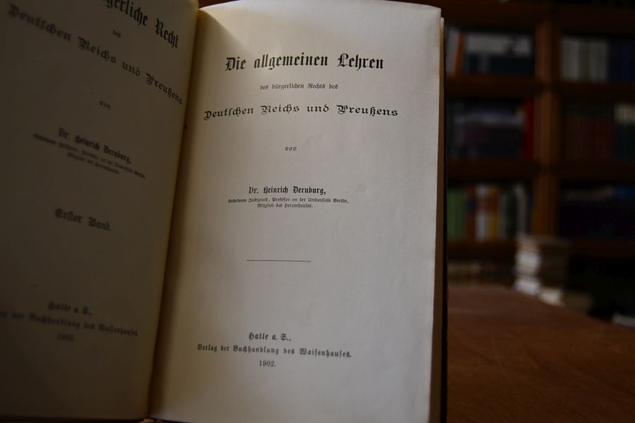 Das bürgerliche Recht des Deutschen Reichs und Preußens. 1. Band Die Allgemeine Lehren (apart).
