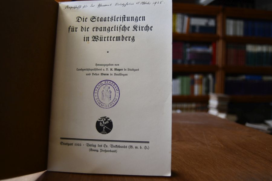Die Staatsleistungen für die evangelische Kirche in Württemberg.