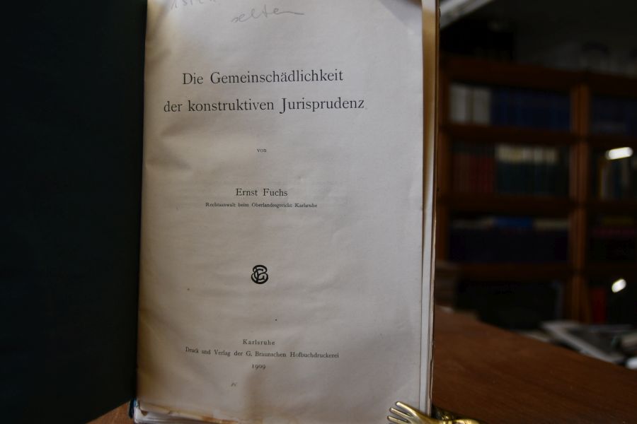 Die Gemeinschädlichkeit der konstruktiven Jurisprudenz.