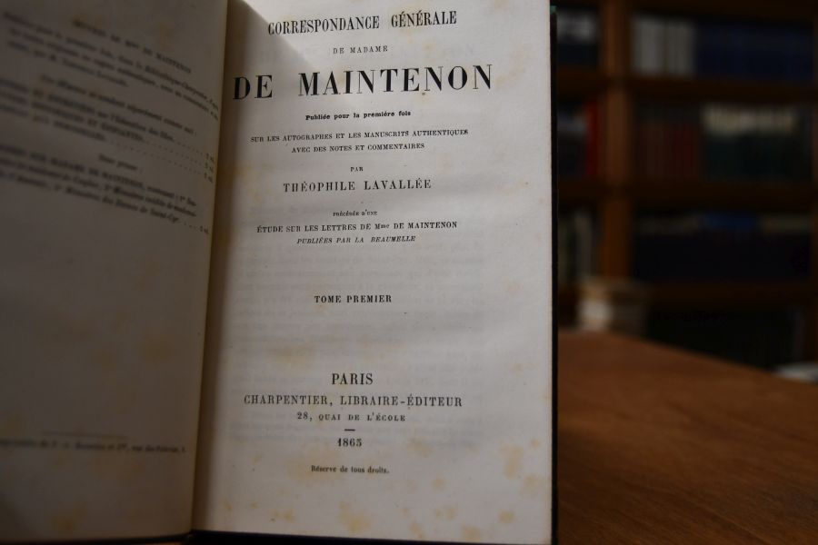 Correspondance Generale de Madame de Maintenon. 4 Bde. (komplett)