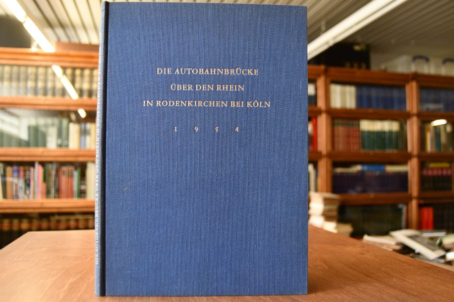Denkschrift zur Verkehrsübergabe der wiederhergestellten Autobahnbrücke über den Rhein in Rodenkirchen bei Köln am 9. Dezember 1954.