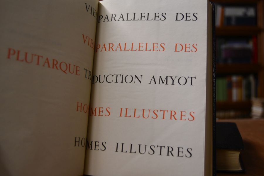 Vie paralleles des Plutarque, Traduction Amyot, Hommes illustres. 2 Bde. (komplett).