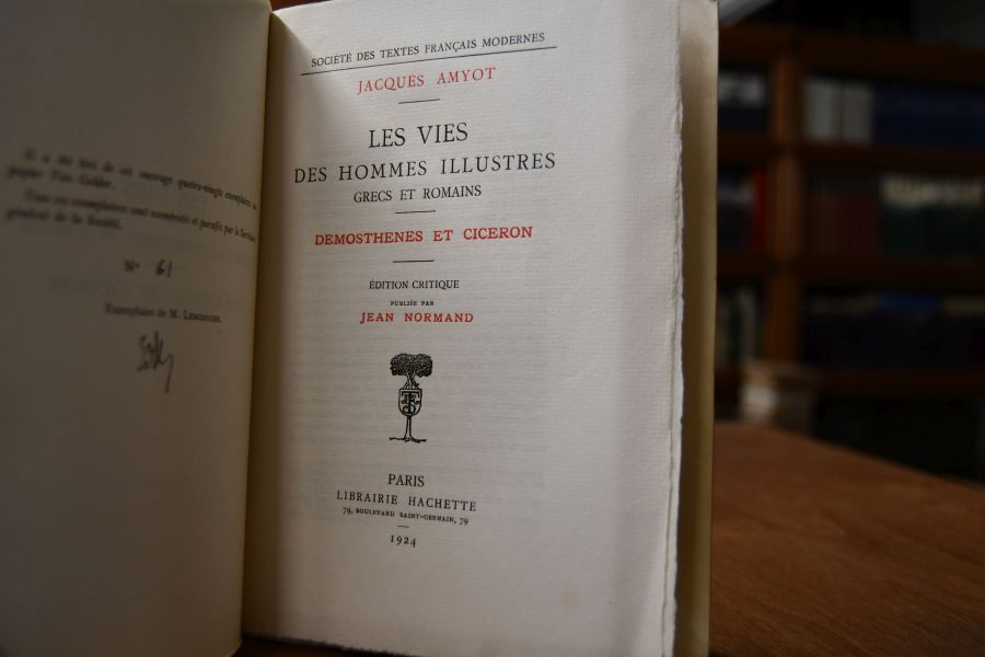 Les Vies des Hommes Illustres grecs et romains. Demosthenes et Ciceron.