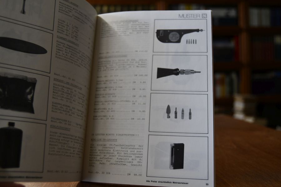 Mineralogie, Paläontologie, Geologie. Sammlungszubehör 1982. Verkaufskatalog Inge + Wilfried H. Muster GdbR, Adelsdorf.