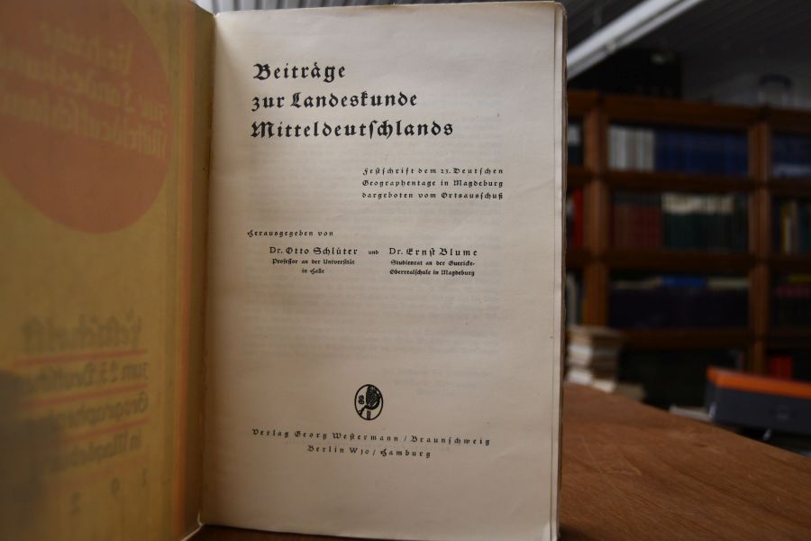 Beiträge zur Landeskunde Mitteldeutschlands. Festschrift dem 23. Deutschen Geographentage in Magdeburg dargeboten vom Ortsausschuß