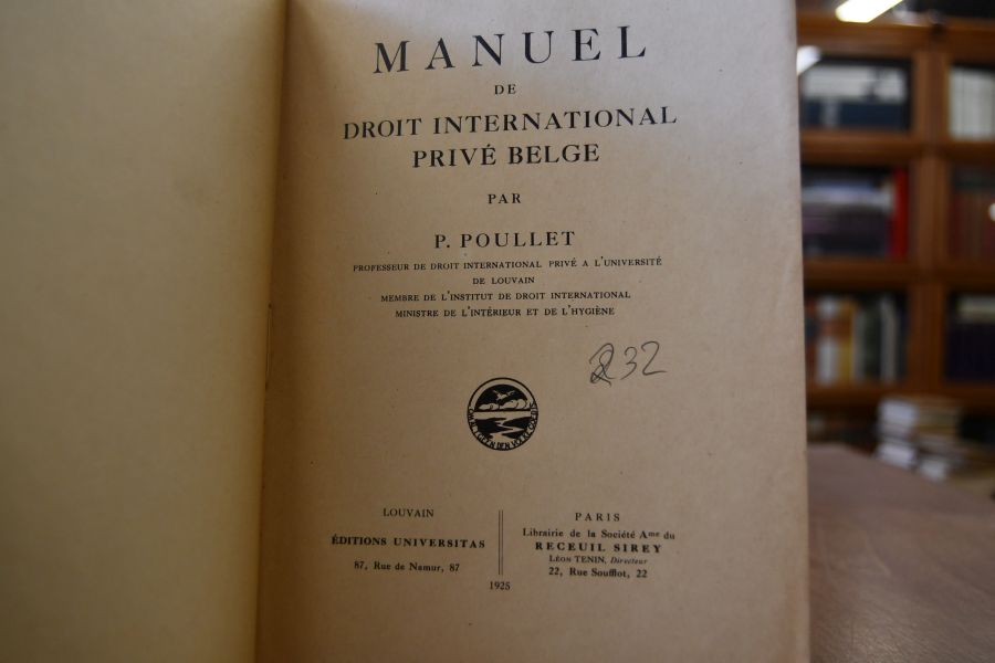 Manuel de droit international prive Belge.