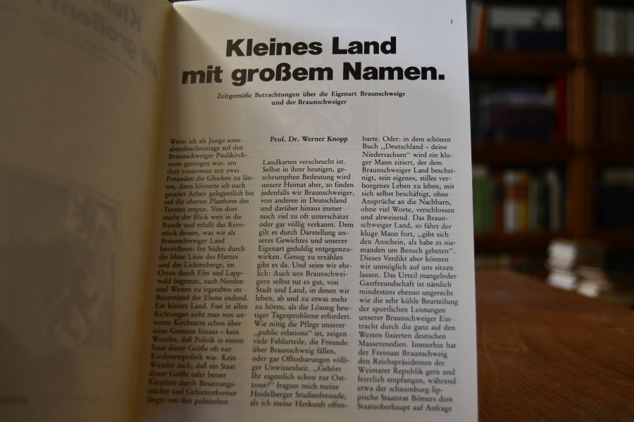 Kleines Land mit großem Namen. Zeitgemäße Betrachtungen über die Eigenart Braunschweigs und der Braunschweiger.