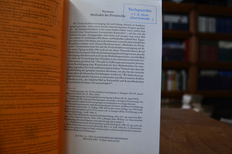 Archiv für civilistische Praxis Sonderausgabe Tagung der Zivilrechtslehrervereinigung in Würzburg im September 2013.