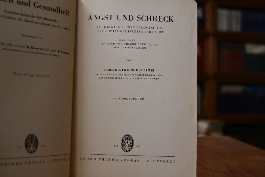 Angst und Schreck in klinisch-psychologischer und sozialmedizinischer Sicht. Dargestellt an Hand von Erlebnisberichten aus dem Luftkrieg.