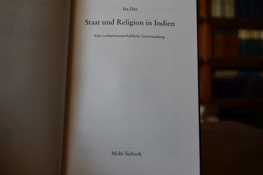 Staat und Religion in Indien. Eine rechtswissenschaftliche Untersuchung.