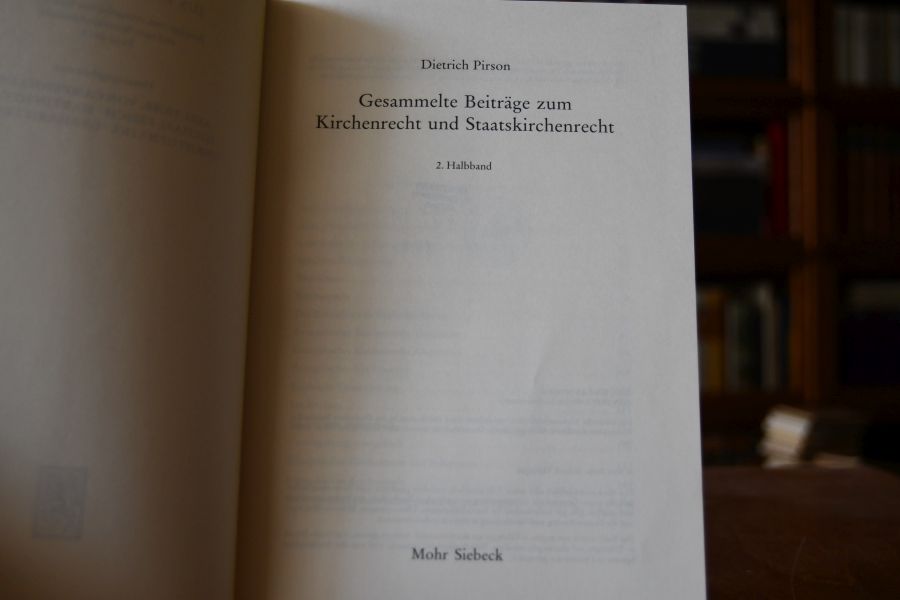 Pirson, Dietrich. Gesammelte Beiträge zum Kirchenrecht und Staatskirchenrecht. Halbbd. 2.