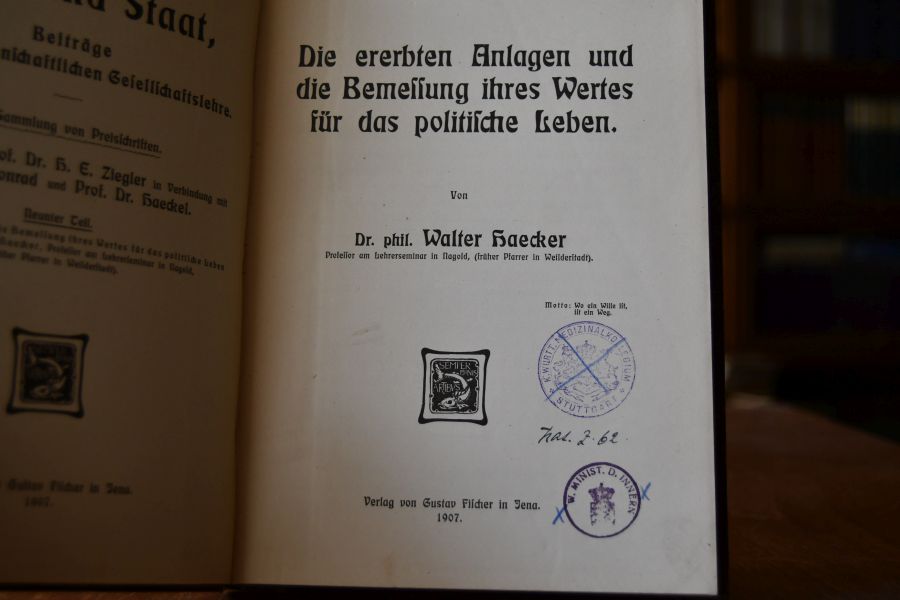 Die ererbten Anlagen und die Bemessung ihres Wertes für das politische Leben.