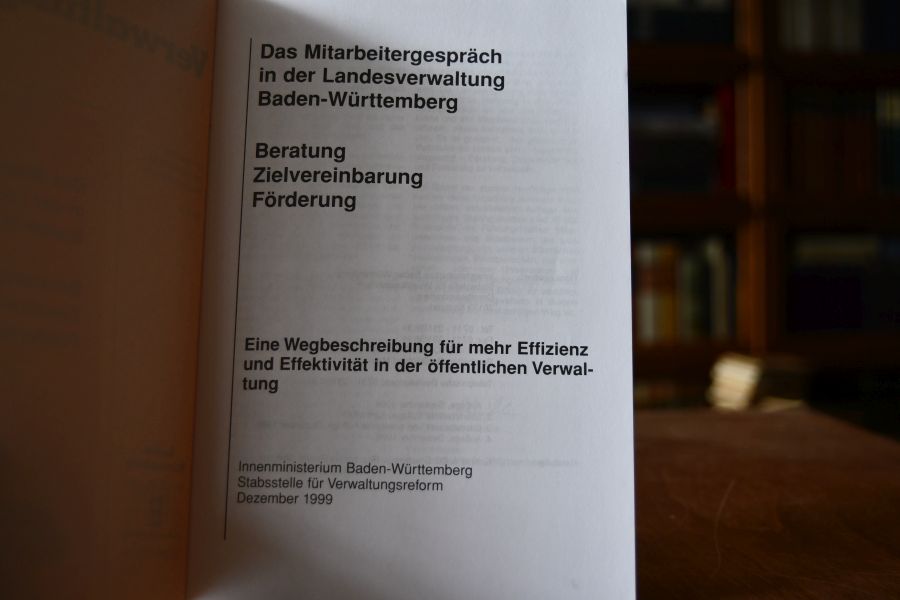 Das Mitarbeitergespräch in der Landesverwaltung Baden-Württemberg. Beratung, Zielvereinbarung, Förderung.
