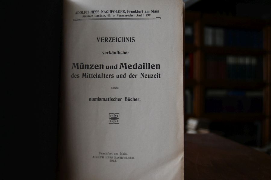 Adolph Hess Nachfolger Münzen und Medaillen des Mittelalters und der Neuzeit.