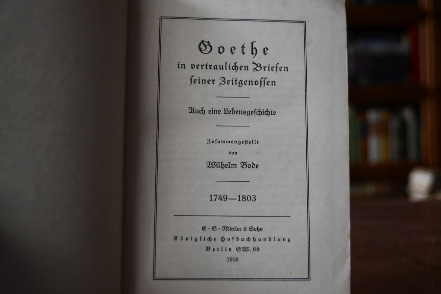 Goethe in vertraulichen Briefen seiner Zeitgenossen. 1749-1803.