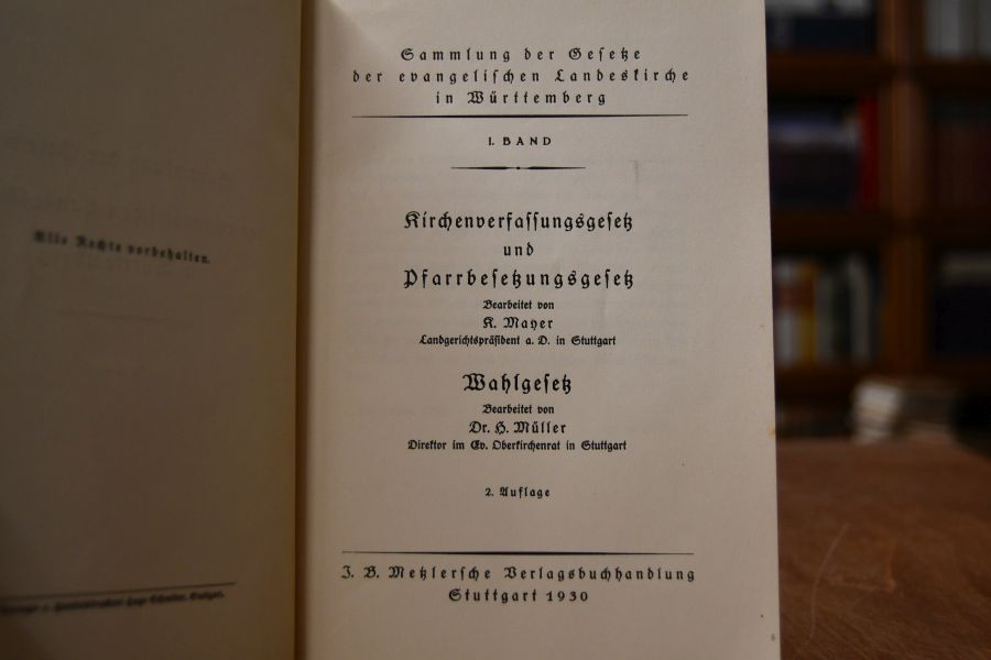 Kirchenverfassungsgesetz und Pfarrbesetzungsgesetz. Wahlgesetz.