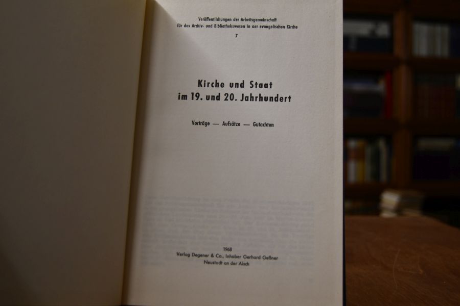 Kirche und Staat im 19. und 20. Jahrhundert. Vorträge, Aufsätze, Gutachten.