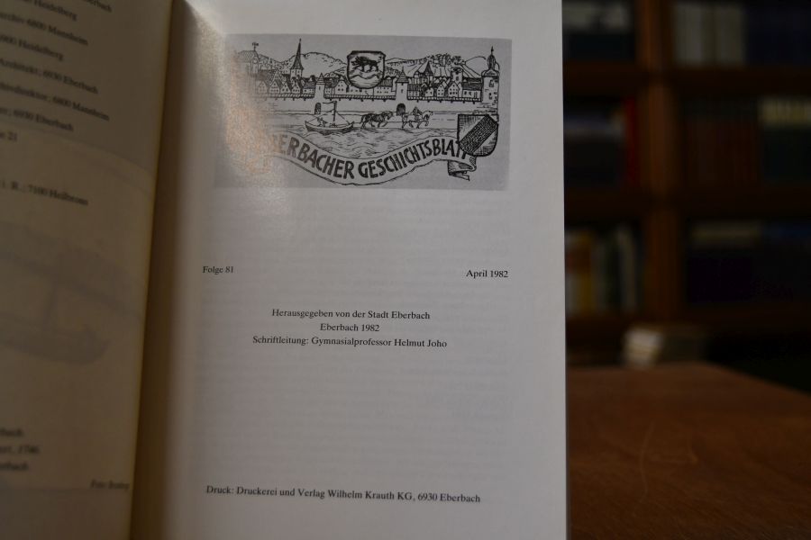 Eberbacher Geschichtsblatt Folge 81, 1982.