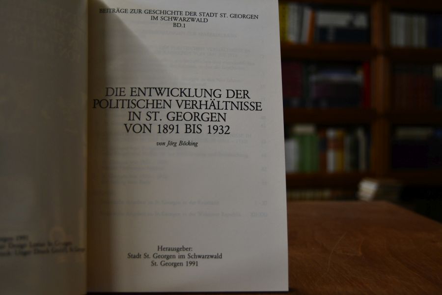 Die Entwicklung der politischen Verhältnisse in St. Georgen von 1891 bis 1932.