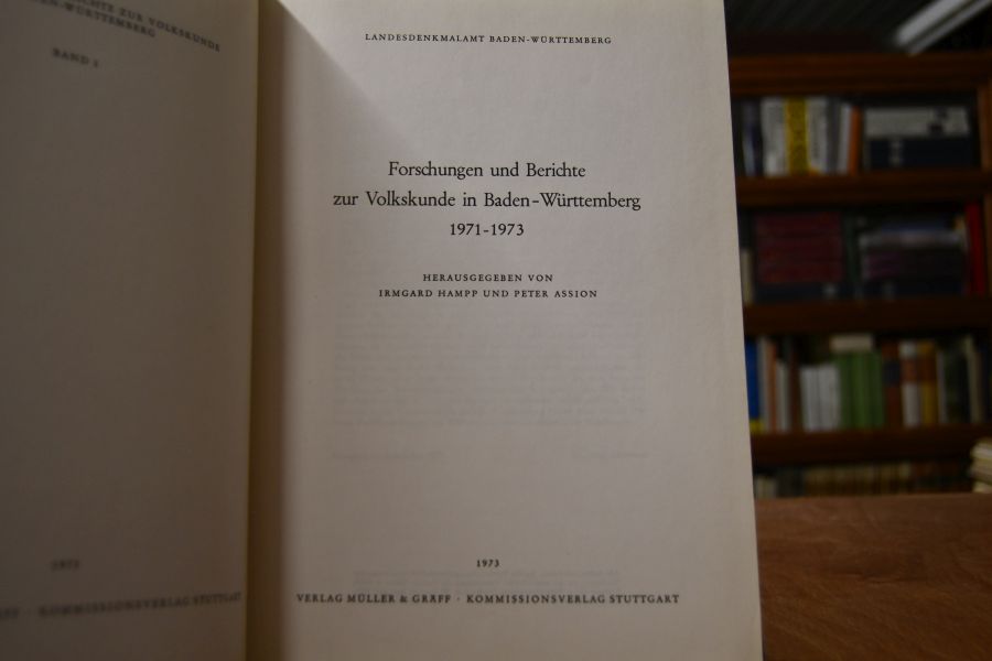Forschungen und Berichte zur Volkskunde in Baden-Württemberg 1971-1973.