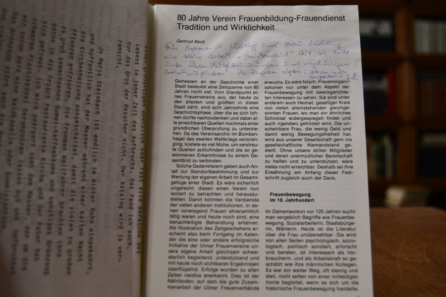 Ein Frauenverein wird 80. 1904-1984. Frauenbildung-Frauendienst im Deutschen Frauenring e.V. Ortsring Ulm/Neu-Ulm.