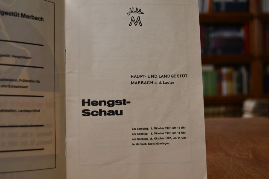 Hengstschau, Haupt- und Landgestüt Marbach bei Münsingen, 7. Oktober - 15. Oktober 1967.