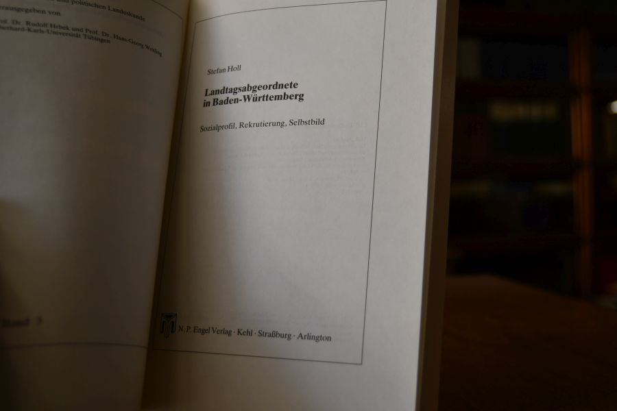 Landtagsabgeordnete in Baden-Württemberg. Sozialprofil, Rekrutierung, Selbstbild.