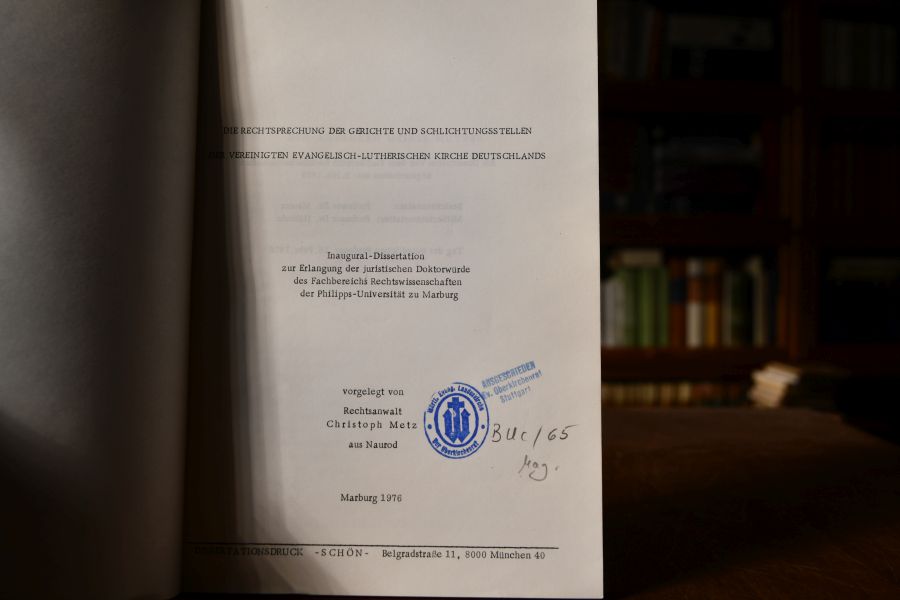 Die Rechtsprechung der Gerichte und Schlichtungsstellen der Vereinigten Evangelisch-Lutherischen Kirche Deutschlands.