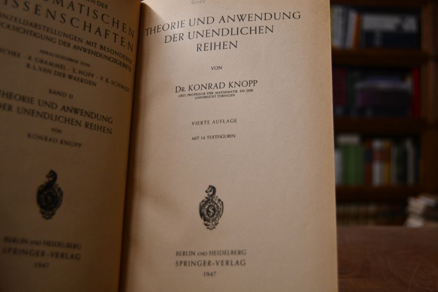 Theorie und Anwendung der unendlichen Reihen.