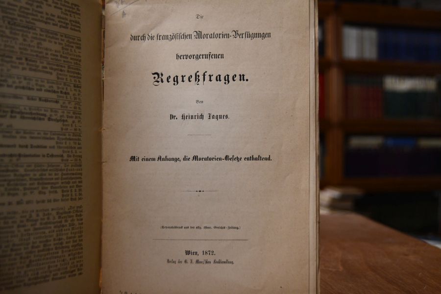 Die durch die französischen Moratorien-Verfügungen hervorgerufenen Regreßfragen.