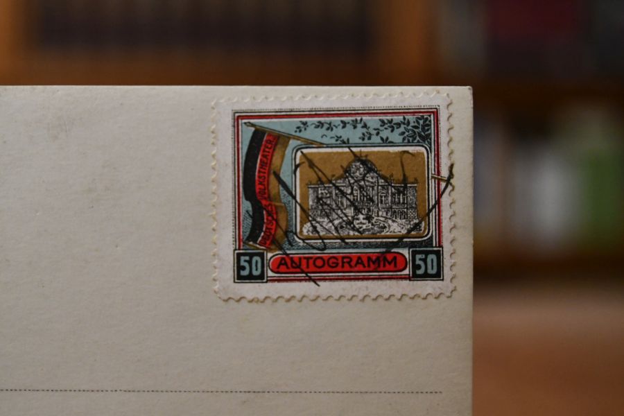 Wilhelm Klitsch (1882 - 1941) war ein österreichischer Theater- und Filmschauspieler Karte mit eigenhändiger Unterschrift und folgendem Vers Wollen Sorgen mich besuchen - lass ich mich verleugnen!.